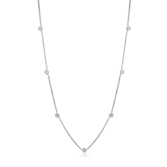MN0112W - Essentials Medium Station Lab-Created Diamond Necklace