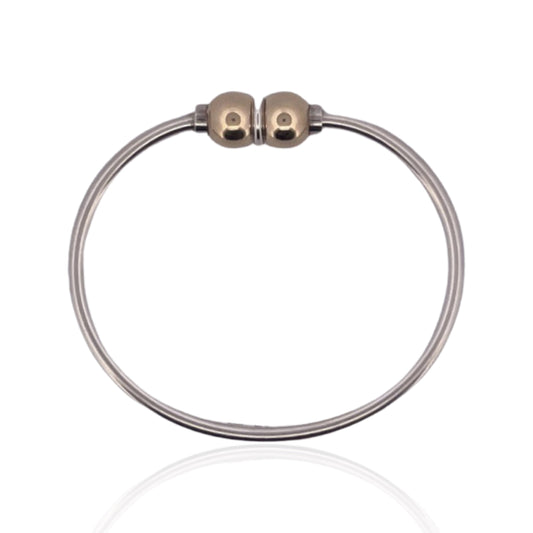 2tone-s-silver-14ky-2-ball-cape-cod-style-bracelet