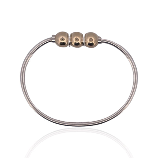 2tone-s-silver-14ky-3-ball-cape-cod-style-bracelet