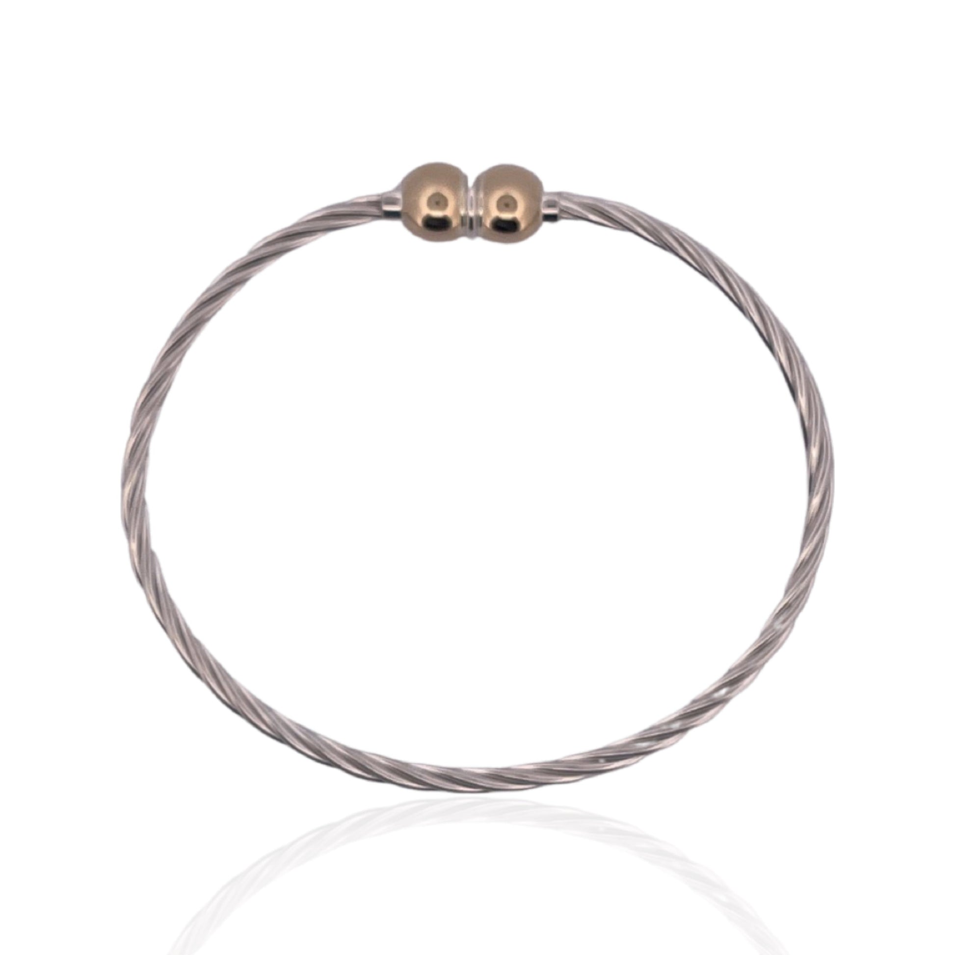 2tone-s-silver-14ky-2-ball-twisted-cape-cod-style-bracelet