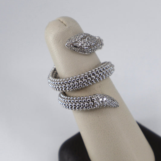 18KW  .75CTW ROUND DIAMOND TRIPLE WRAP SERPENT RING  DRB51111