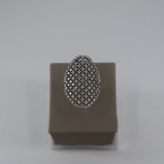 18KW 1.19CTW 107 ROUND DIAMOND DOME SHAPE RING  DRCD6103