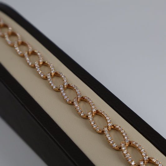 14KR 2.99CTW 228 ROUND DIAMOND LINK BRACELET DB9293