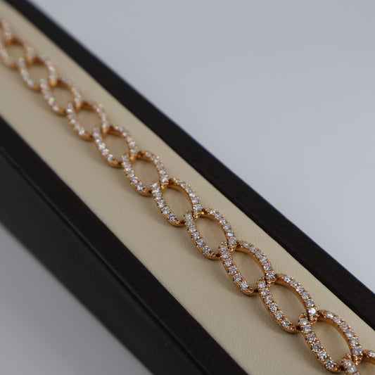 14KR 2.99CTW 228 ROUND DIAMOND LINK BRACELET DB9293