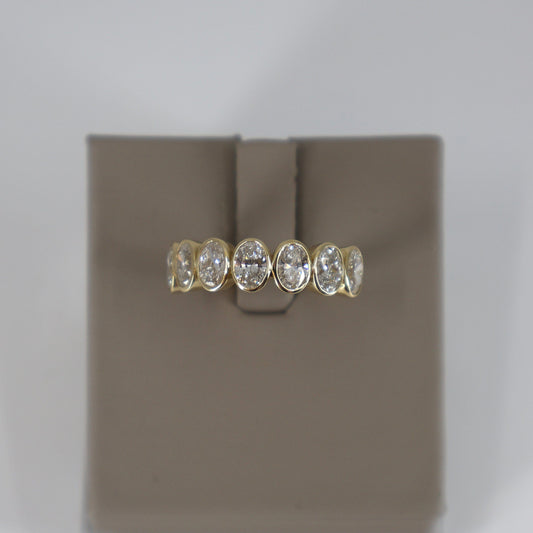 LAB GROWN 14KY 1.84CTW 7 OVAL DIAMOND BEZEL SET BAND LABDRCD777