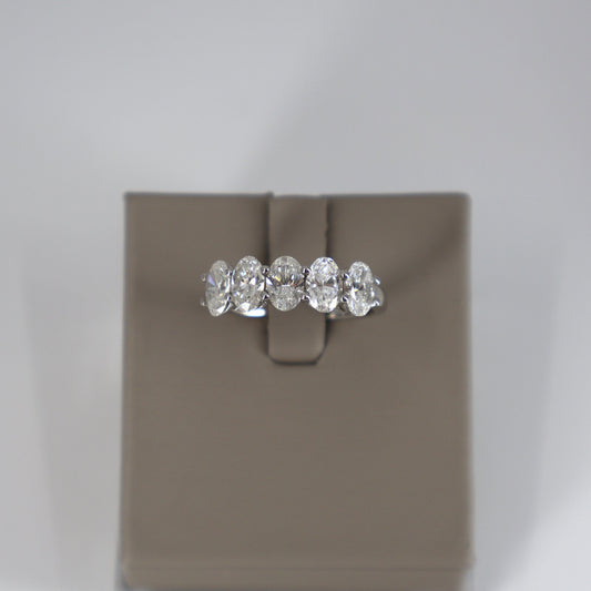 LAB GROWN 14KW 2.00CTW 5 OVAL DIAMOND/ EFVS BAND LABDRCD562