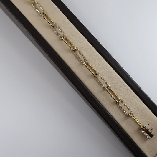 14KY 1.59CTW 170 ROUND DIAMOND PAPERCLIP BRACELET DB8986