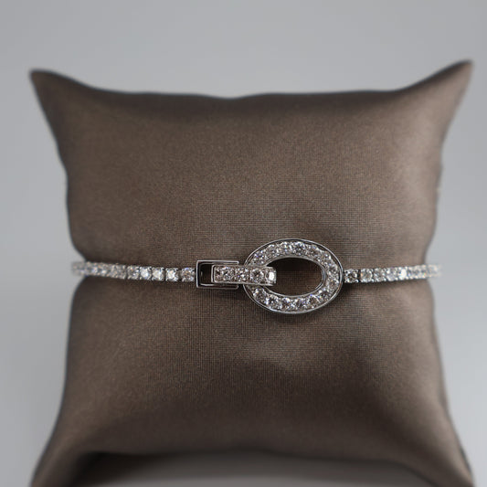 18KW 3.56CTW 84 ROUND DIAMOND OVAL CLASP BRACELET DB9424