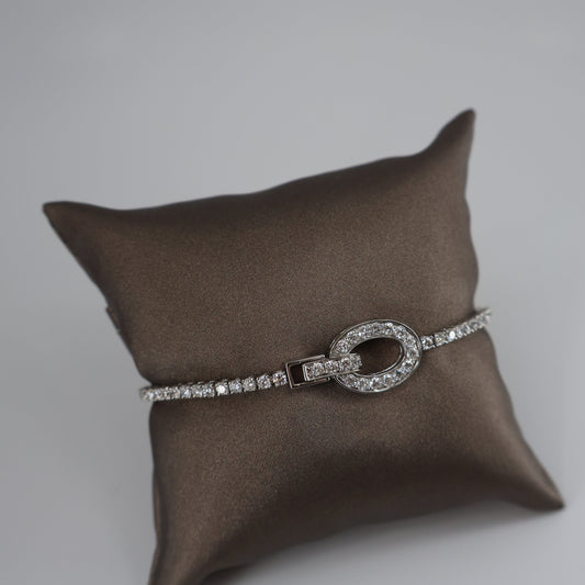 18KW 3.56CTW 84 ROUND DIAMOND OVAL CLASP BRACELET DB9424