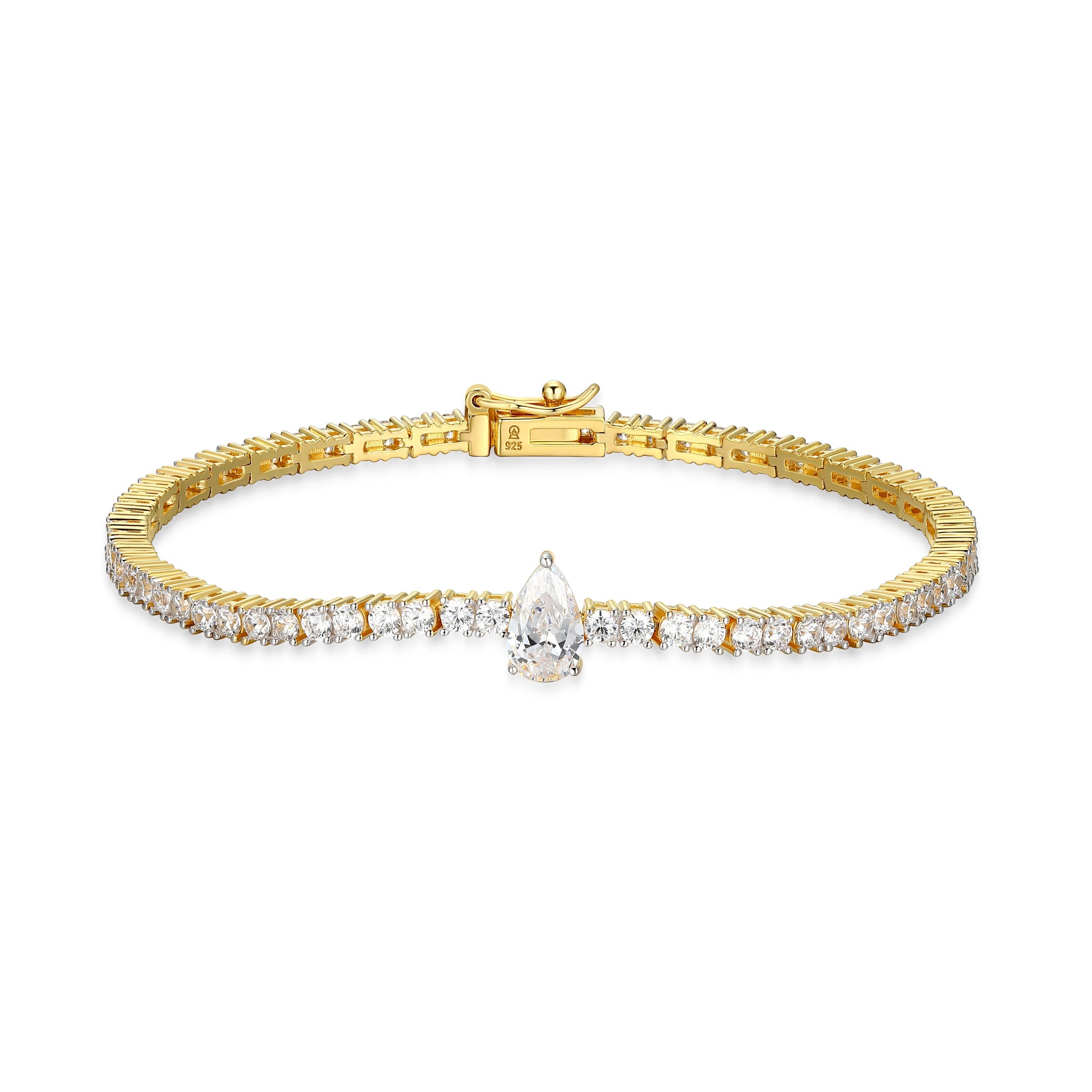 MB0151Y - Pear Solitaire Tennis Bracelet