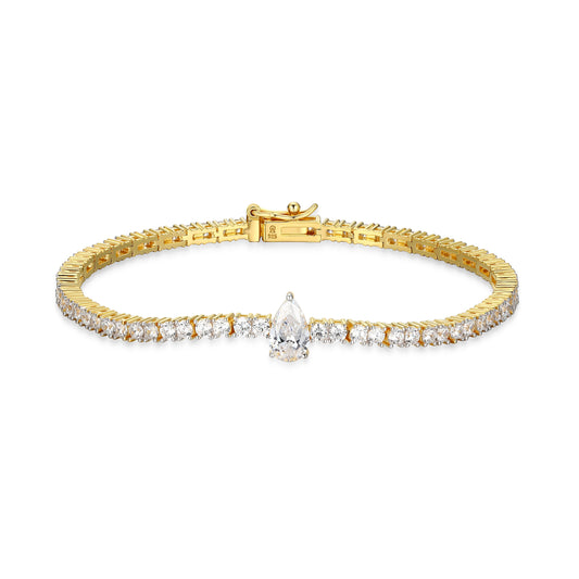 MB0151Y - Pear Solitaire Tennis Bracelet