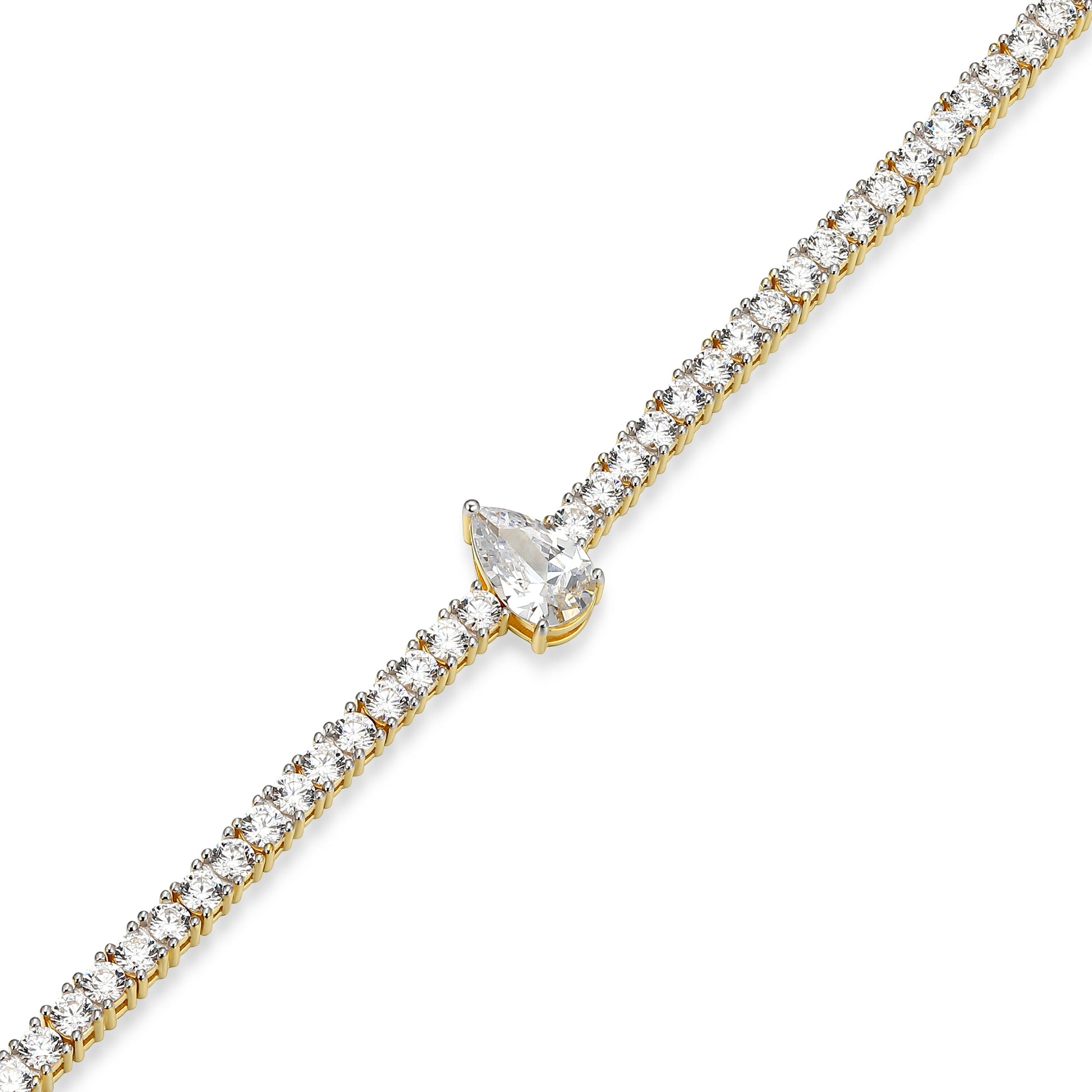 MB0151Y - Pear Solitaire Tennis Bracelet
