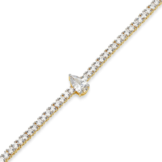 MB0151Y - Pear Solitaire Tennis Bracelet