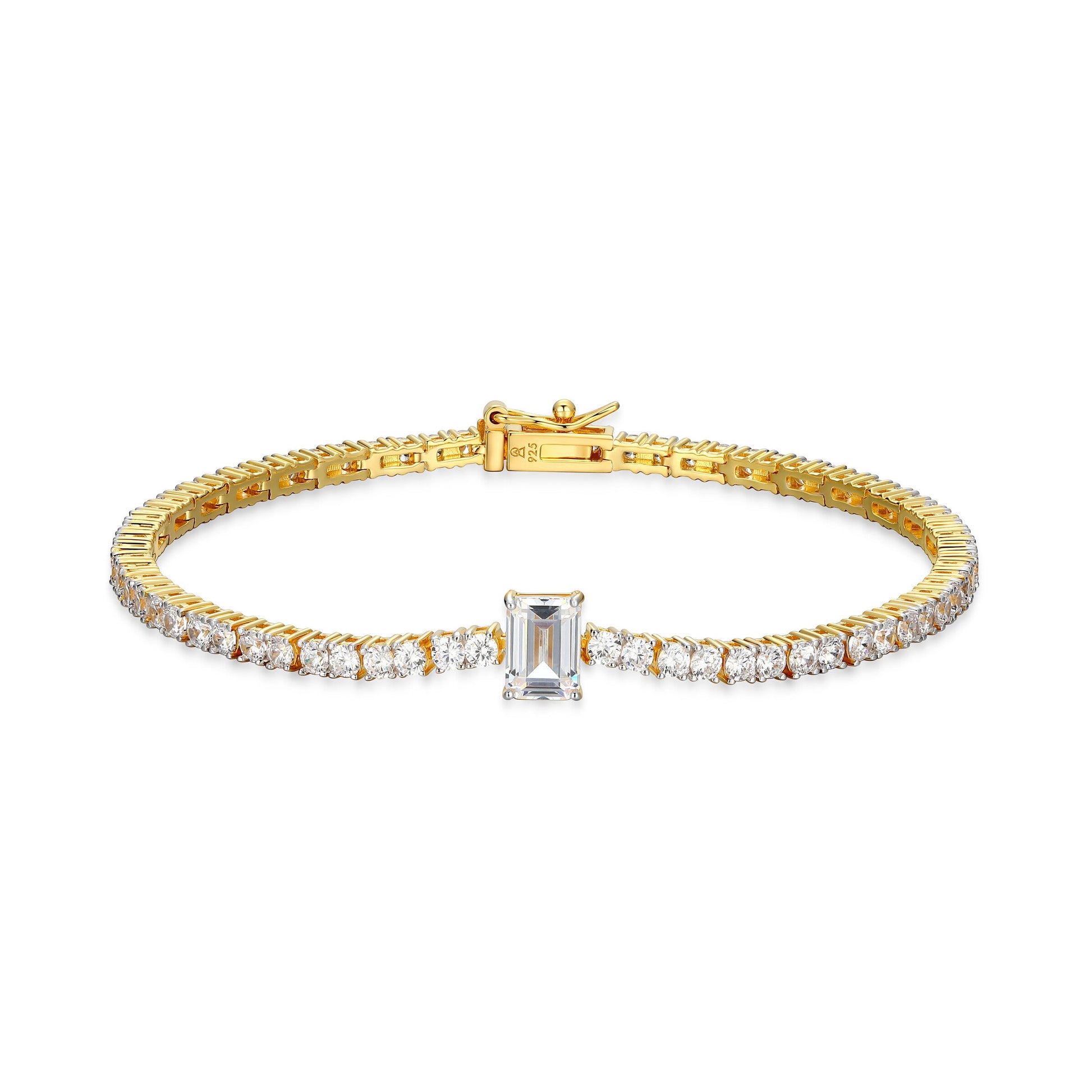 MB0152Y - Emerald Solitaire Tennis Bracelet