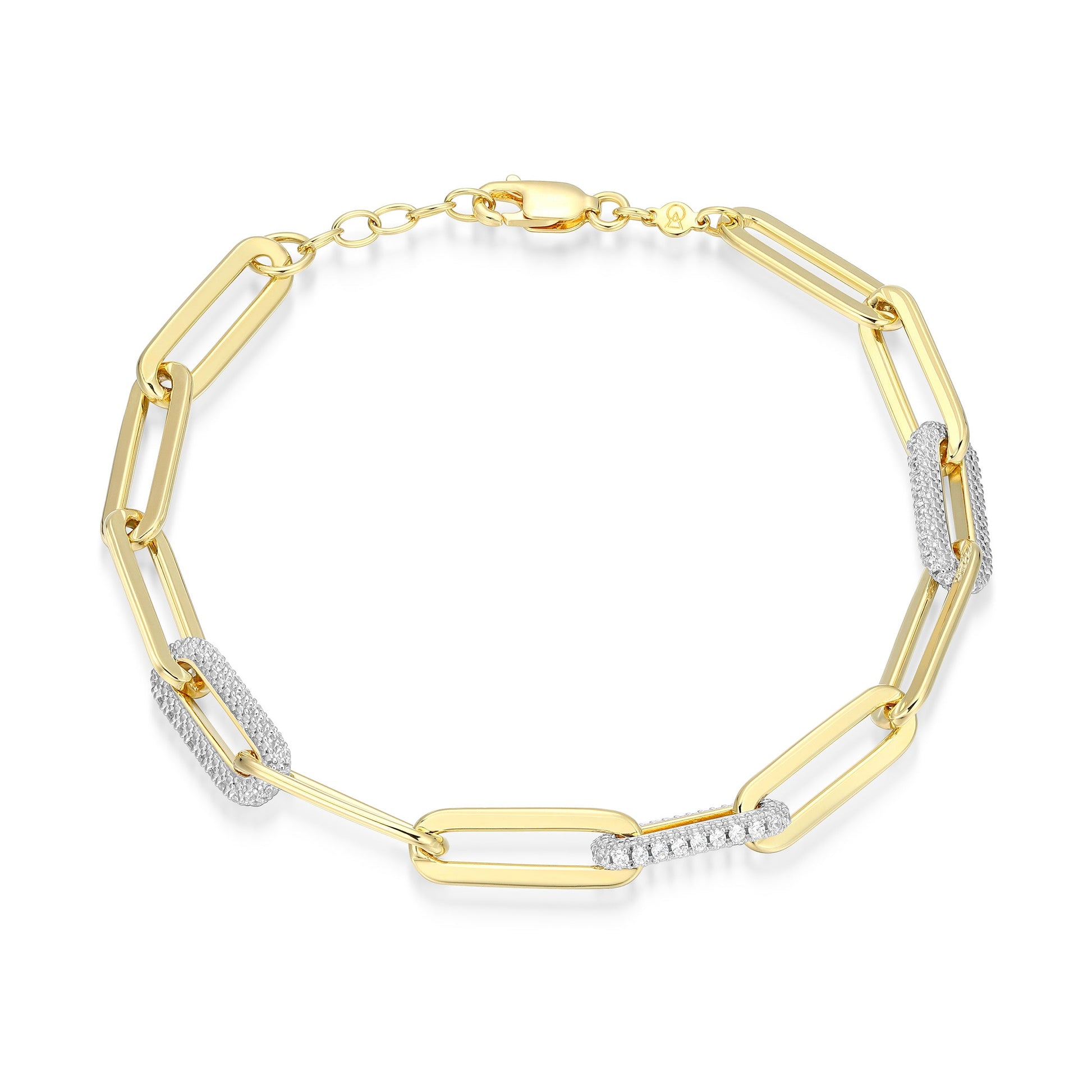 MB0119 - Paperclip Pave Chain Lab-Created Diamond Bracelet