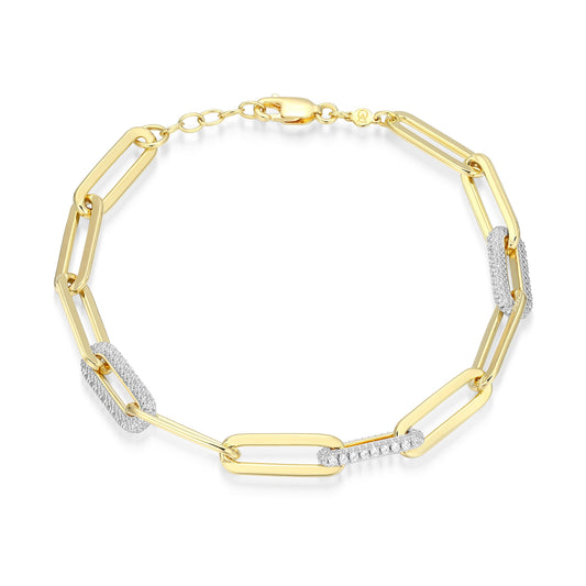 MB0119 - Paperclip Pave Chain Lab-Created Diamond Bracelet