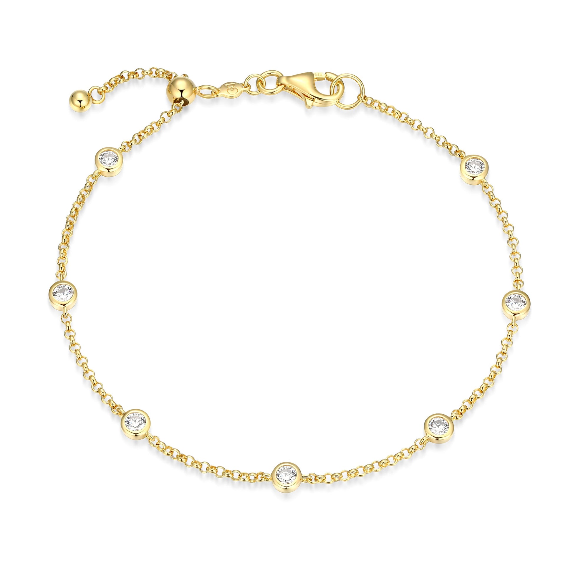 MB0111 - Essentials Small Station Lab-Created Diamond Bracelet