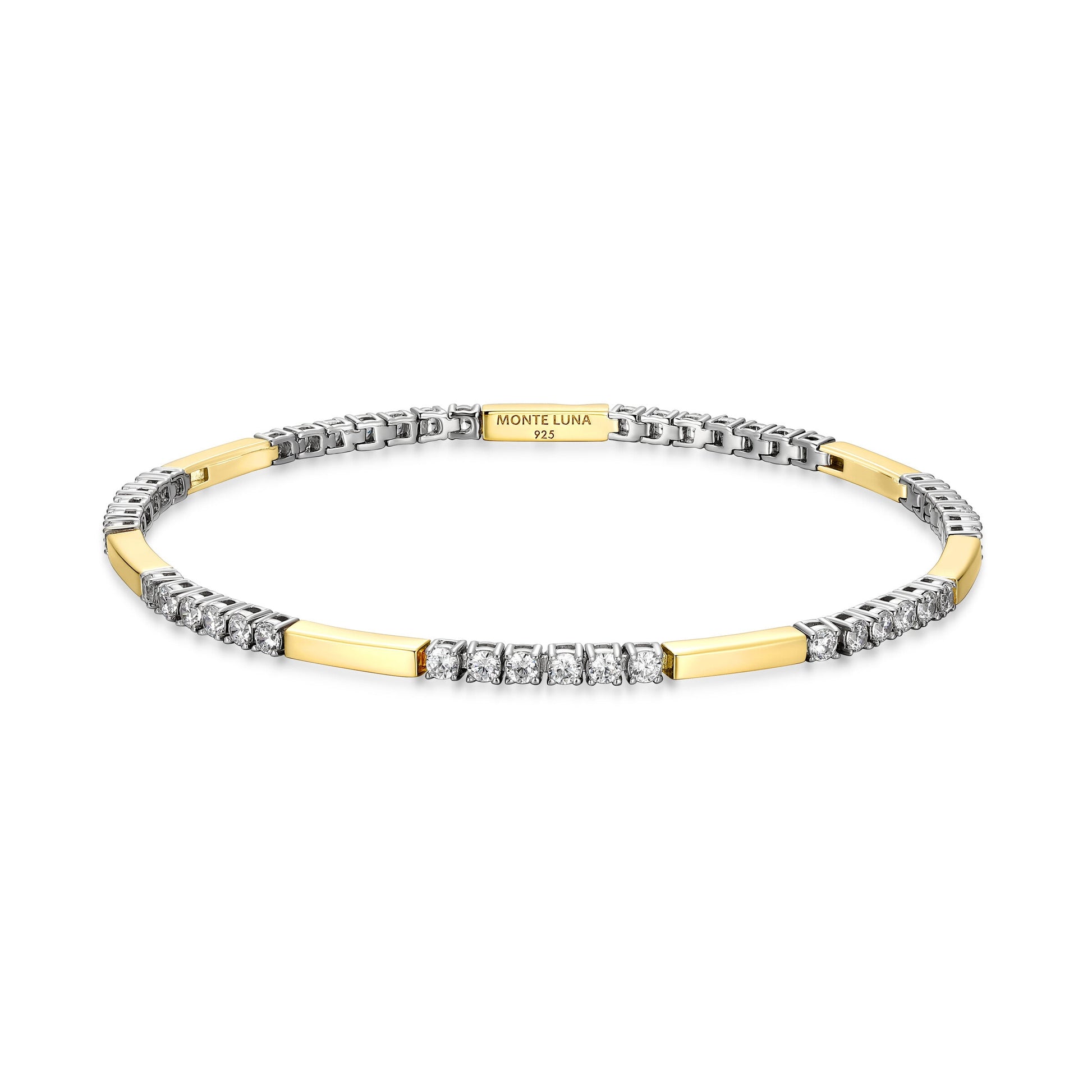 MB0137 - Two-Tone Bar Tennis Bracelet