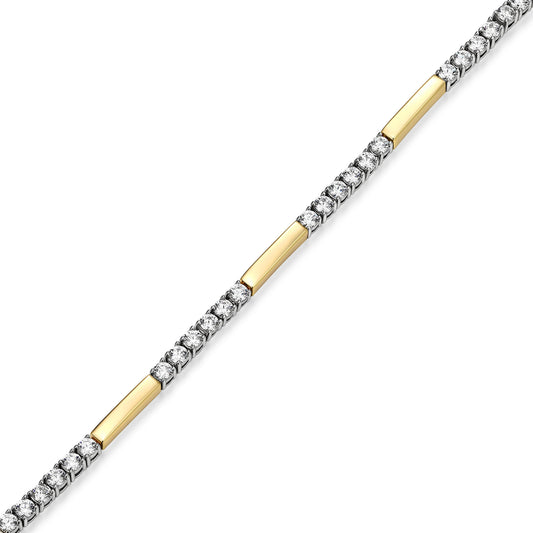 MB0137 - Two-Tone Bar Tennis Bracelet