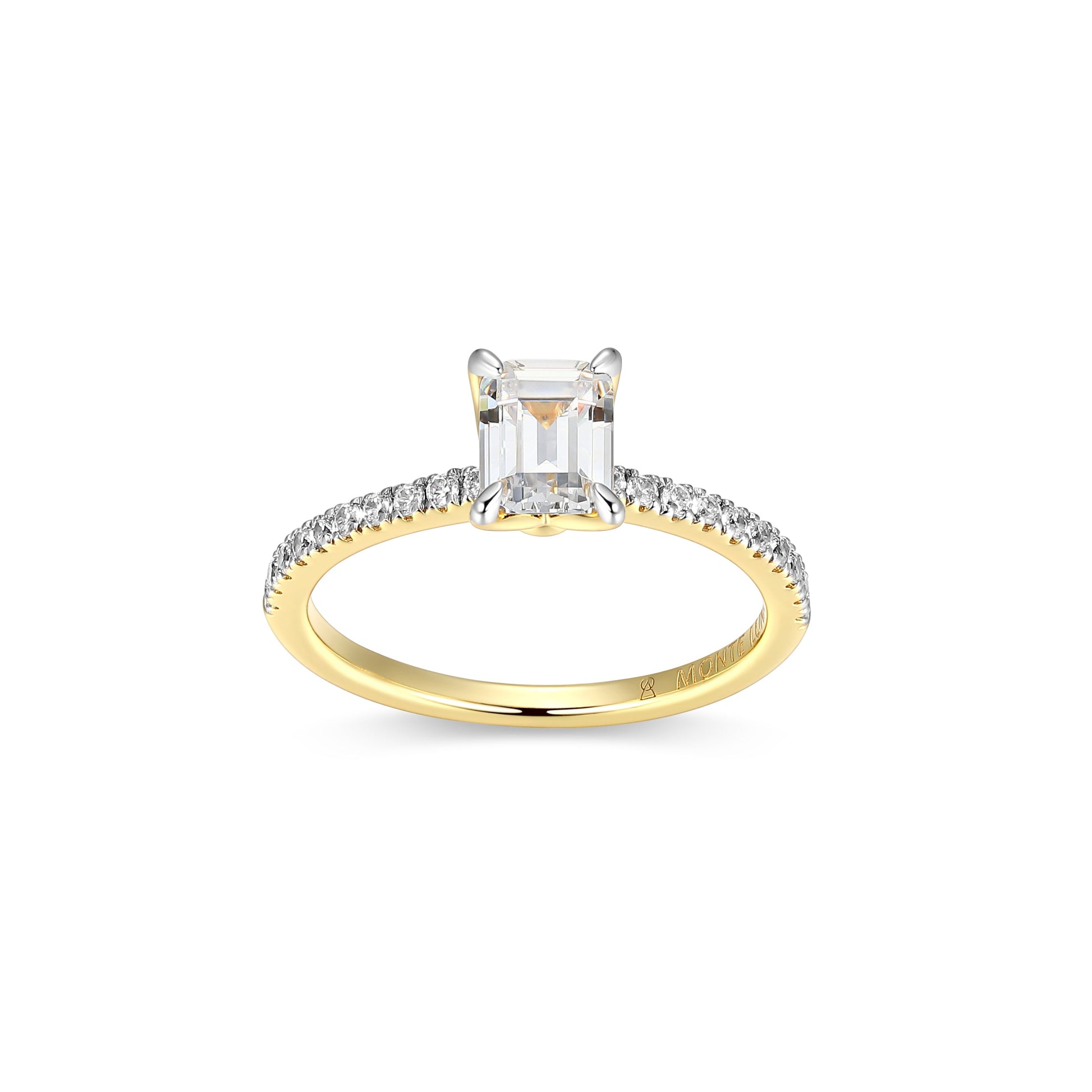 MR0142Y6 - Emerald Solitaire Pavé Ring