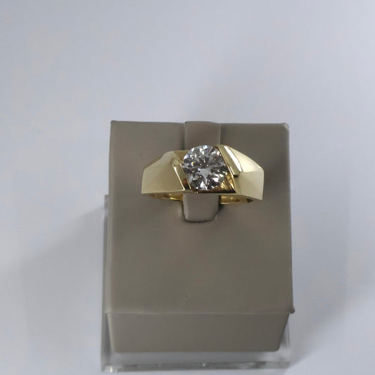 LAB GROWN 14KY ROUND 2.07CT H/SI2 TENSION SET DIAMOND RING (GIA CERTIFIED) LABDRCD327