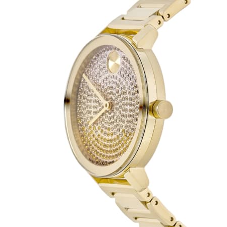 Movado Bold Evolution Yellow Gold-Tone Crystal Pave Dial Women's Watch 3600931