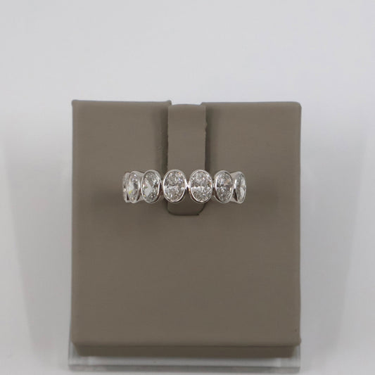 LAB GROWN 14KW 1.82CTW 7 OVAL DIAMOND BEZEL SET BAND LABDRCD813