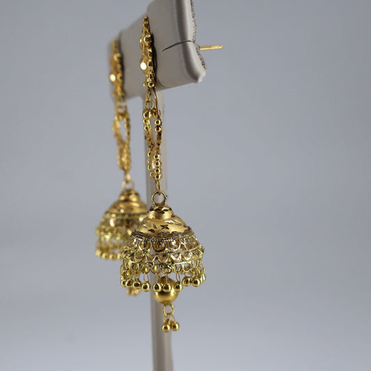 22K Yellow Gold Jhumka-Style Earrings 113