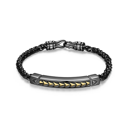 ub05-chevron-gunmetal-and-gold-plated-sterling-silver-station-bracelet