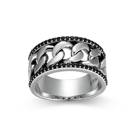 ur0082-links-genuine-black-sapphire-framed-cuban-chain-band-ring-in-oxidized-rhodium-plated-sterling-silver