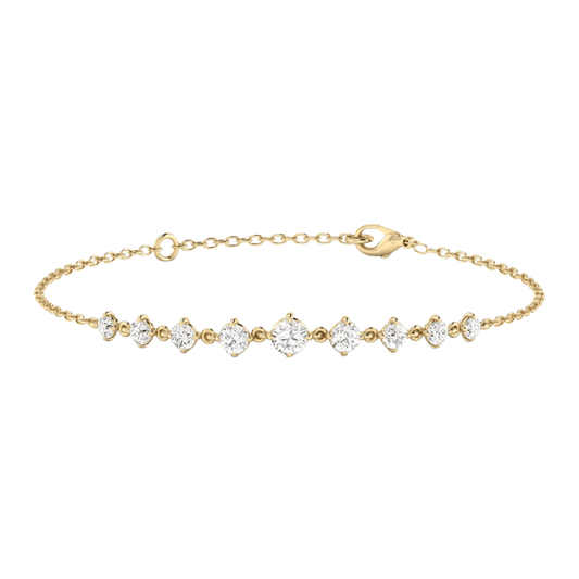 14K Gold Starlight Graduated Chain Bracelet