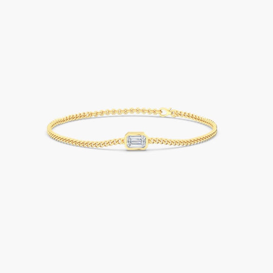 14K Gold Emerald Bezel Bracelet