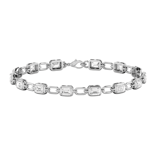 14K Gold Emerald Link Bracelet