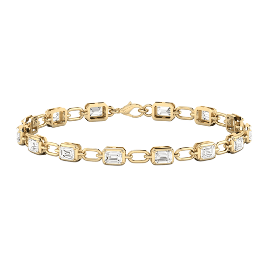 14K Gold Emerald Link Bracelet