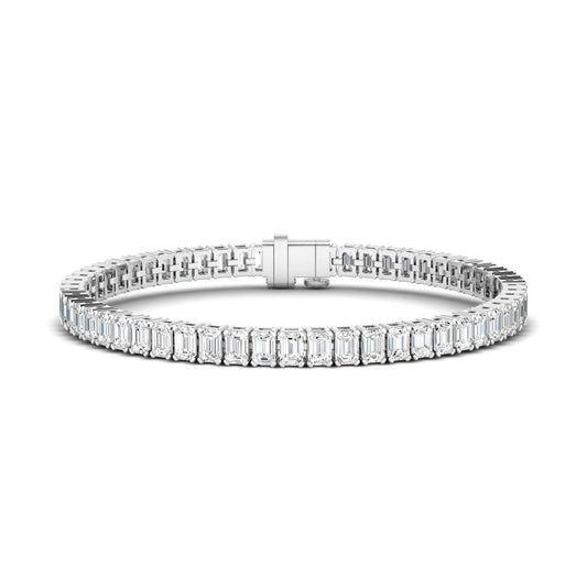14K Gold Emerald Cut Tennis Bracelet