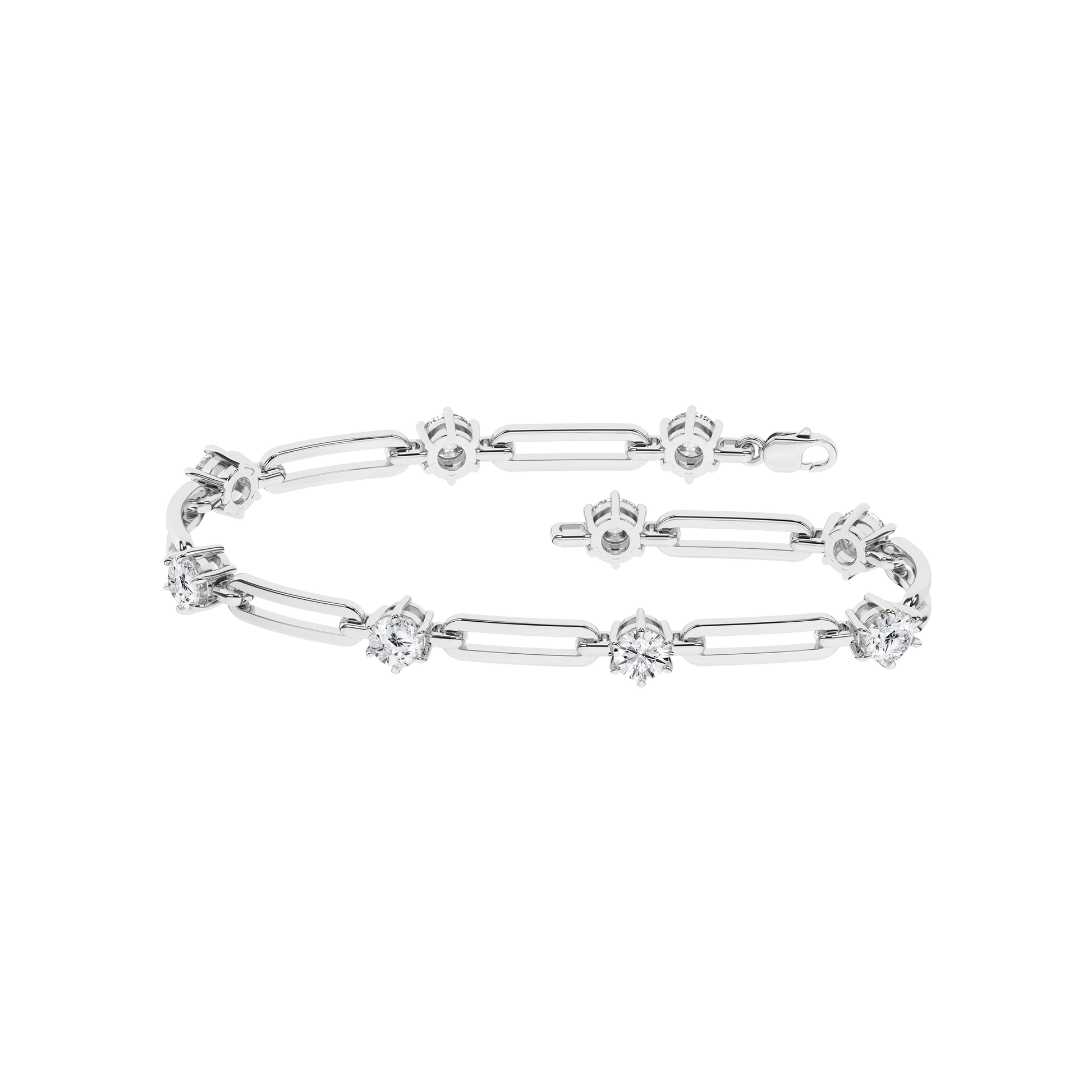Open Link Diamond Bracelet (Round)