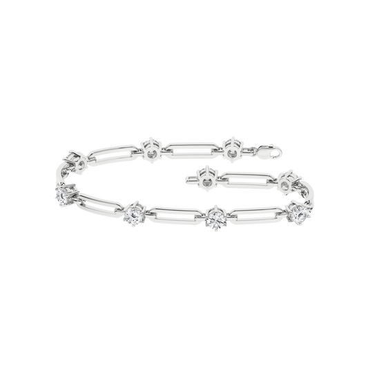 Open Link Diamond Bracelet (Round)