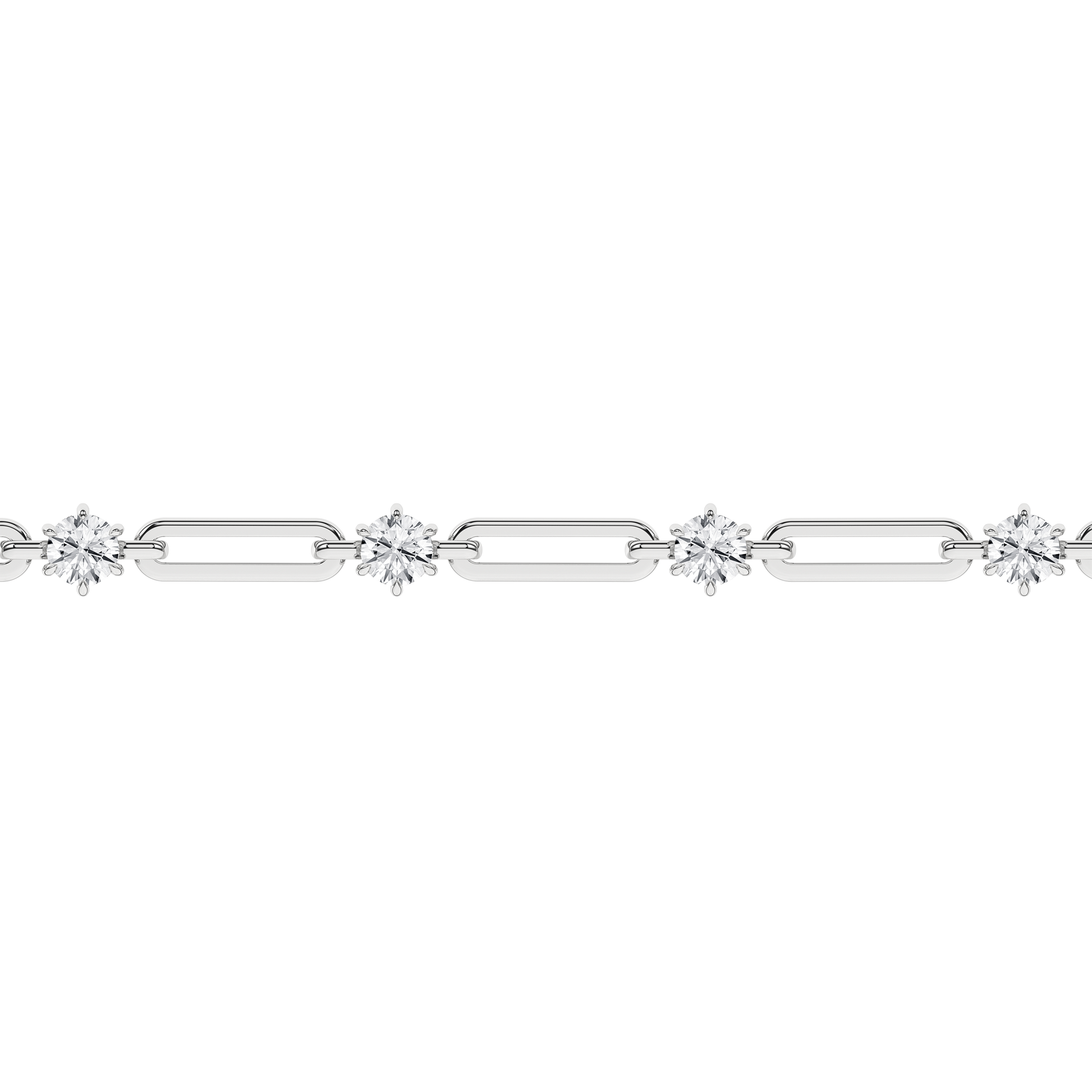 Open Link Diamond Bracelet (Round)