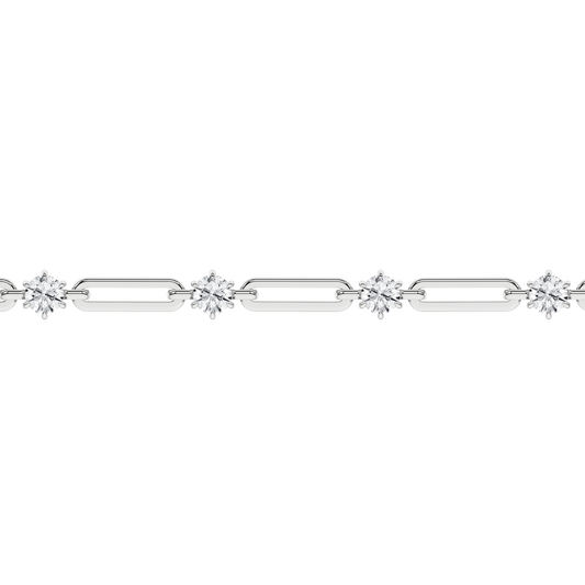 Open Link Diamond Bracelet (Round)