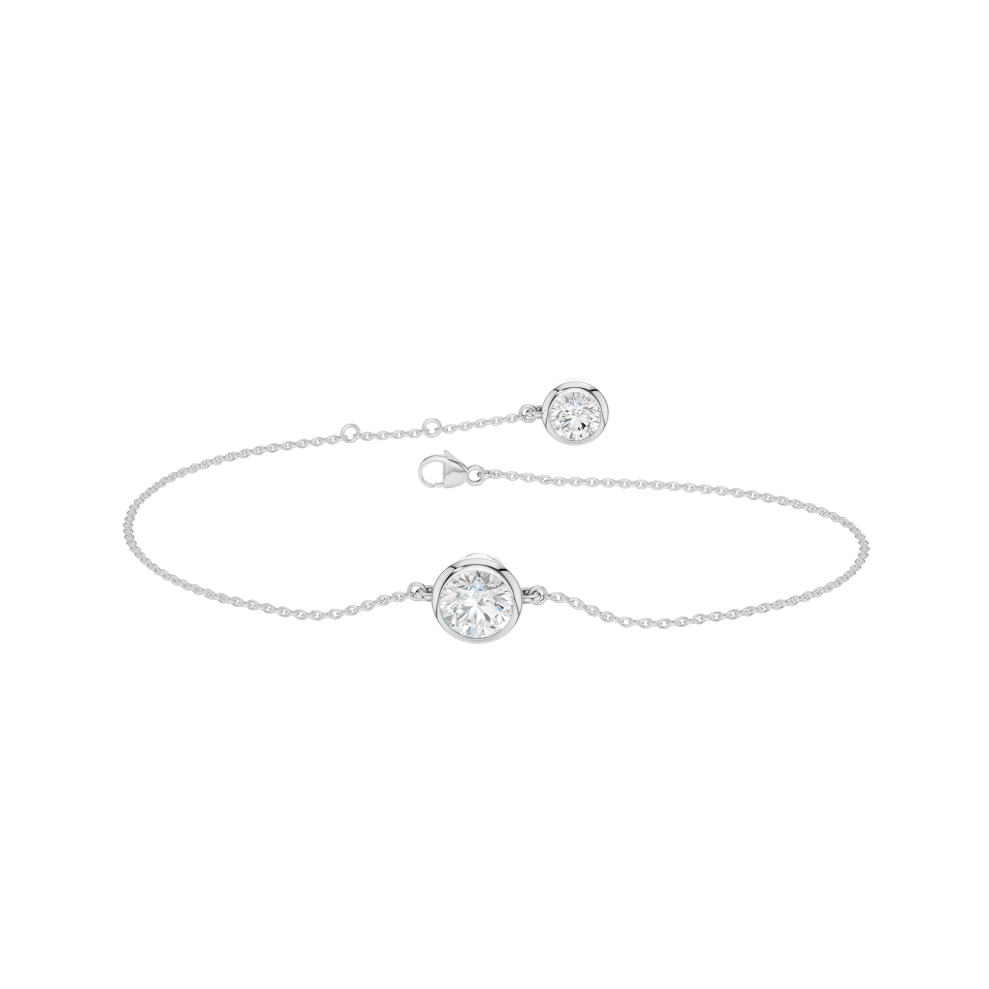 Bezel-Set Solitaire Bracelet(Round)