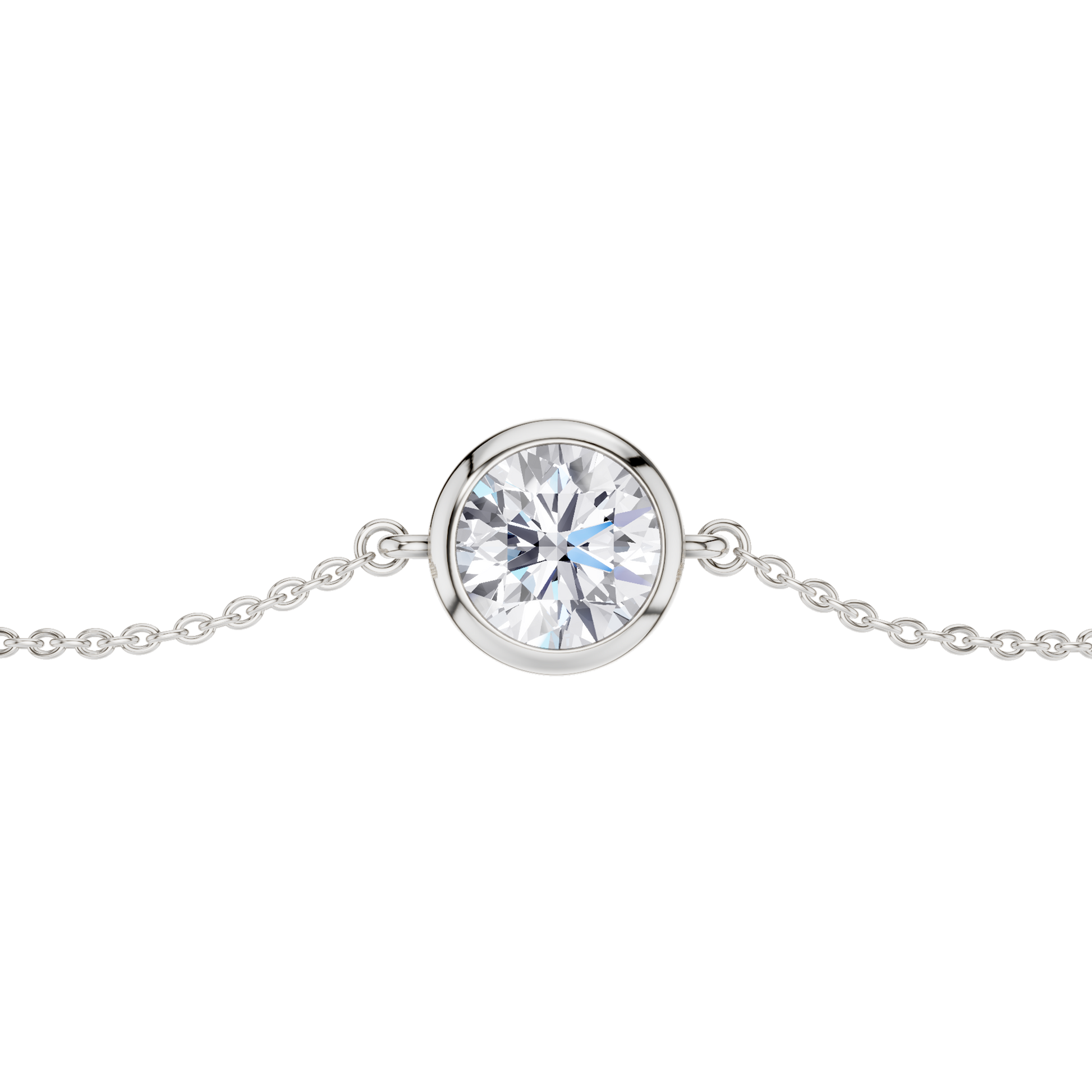 Bezel-Set Solitaire Bracelet(Round)