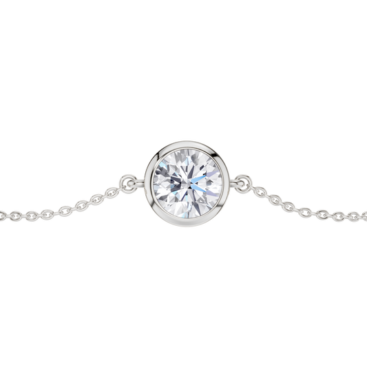 Bezel-Set Solitaire Bracelet(Round)