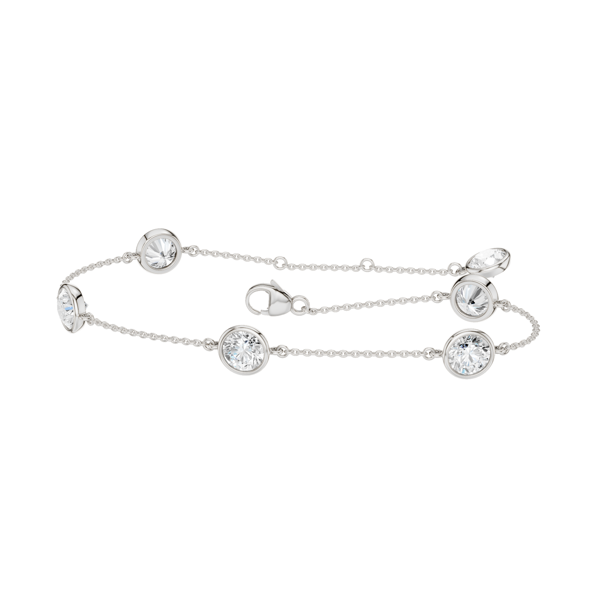 Station Bezel-Set Bracelet(Round)
