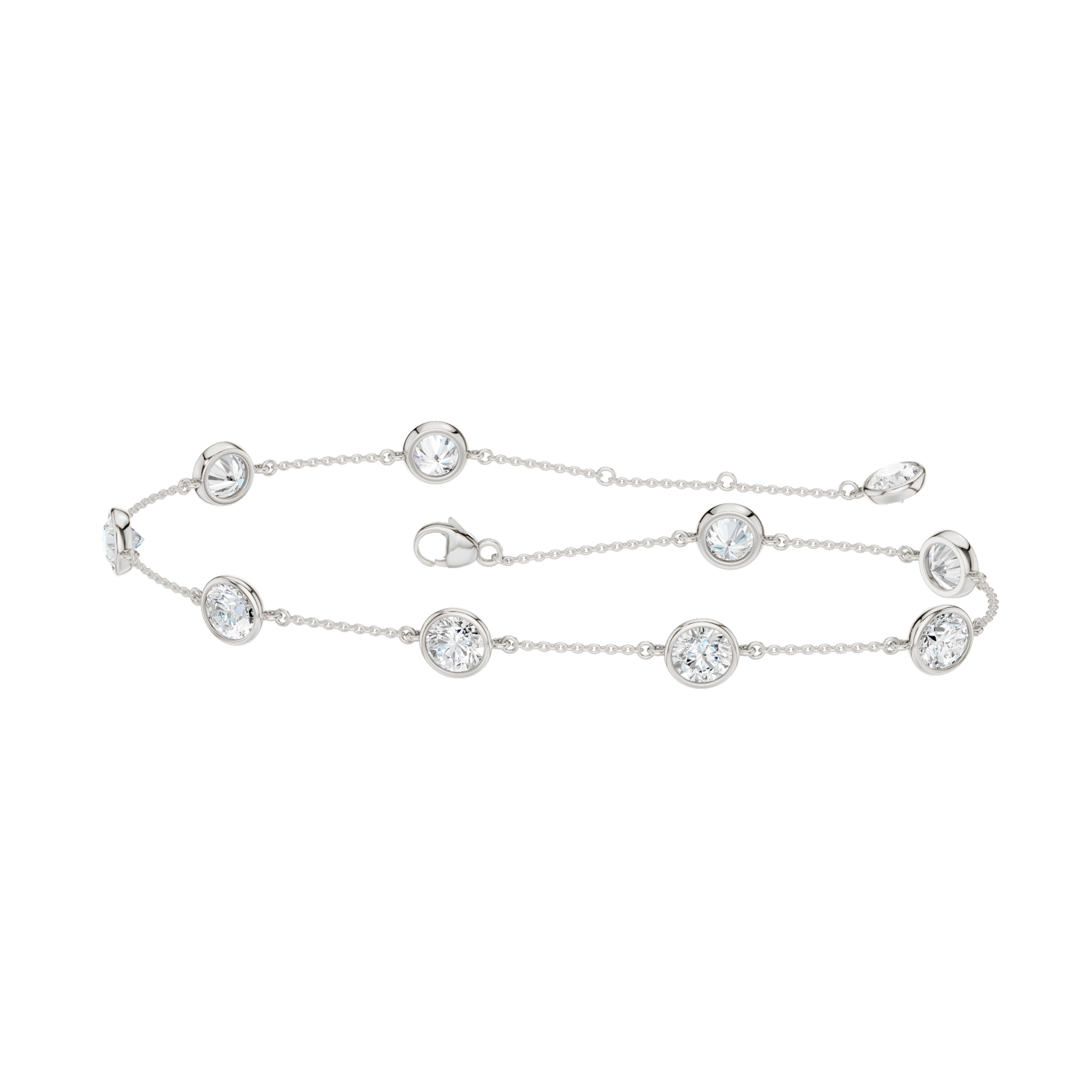 Station Bezel-Set Bracelet(Round)