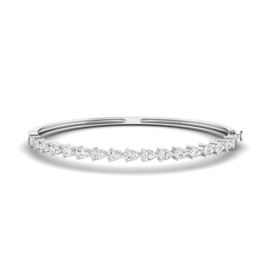 14K Gold East West Pear Bangle Bracelet