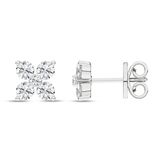 Flower Petals Stud Earrings (Round)