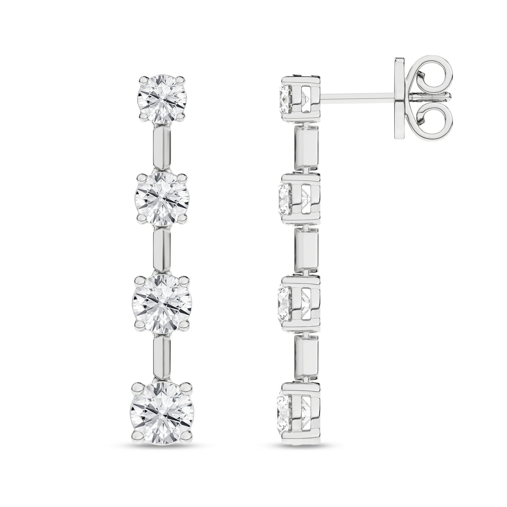 Graduated Drop Earrings (Round)