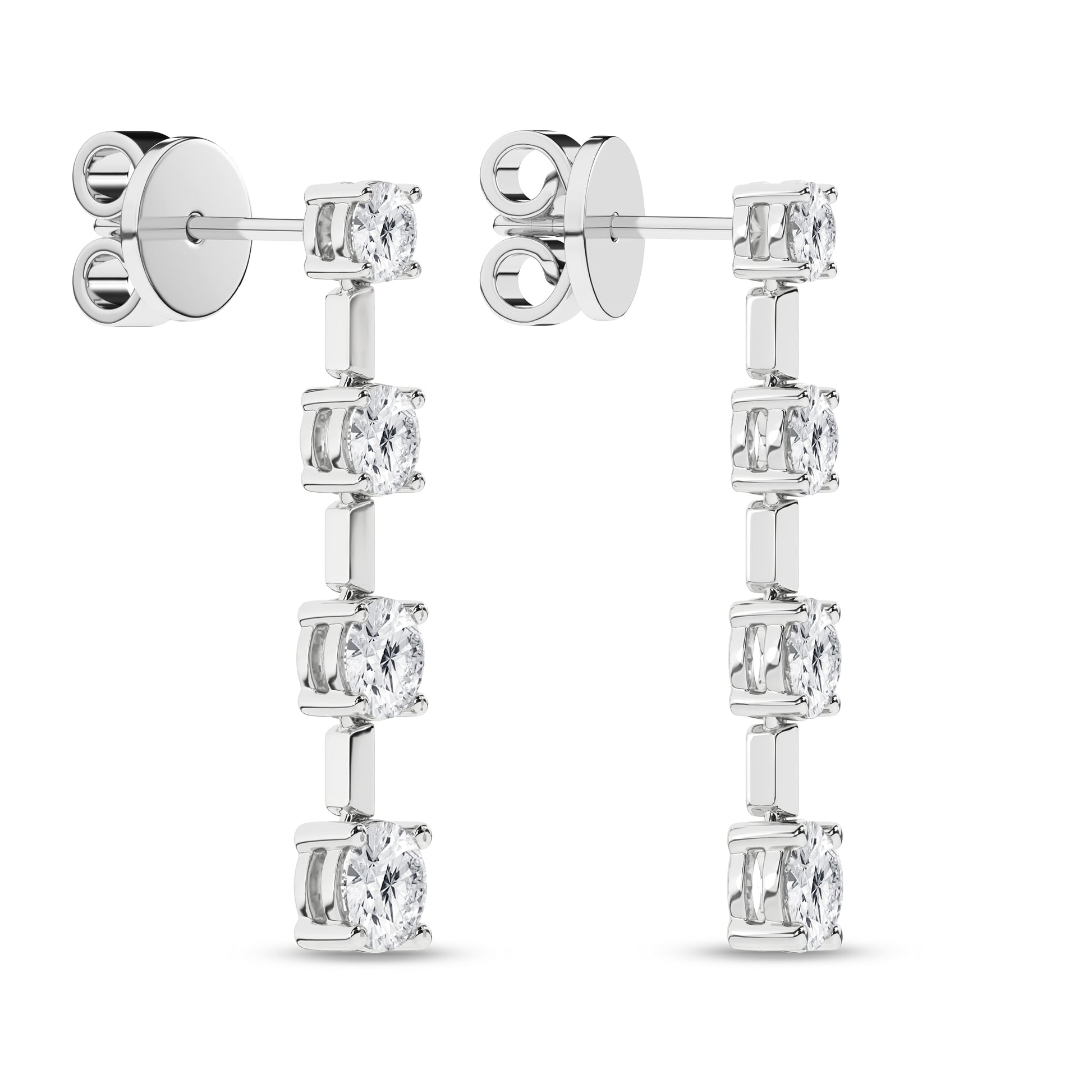 Graduated Drop Earrings (Round)