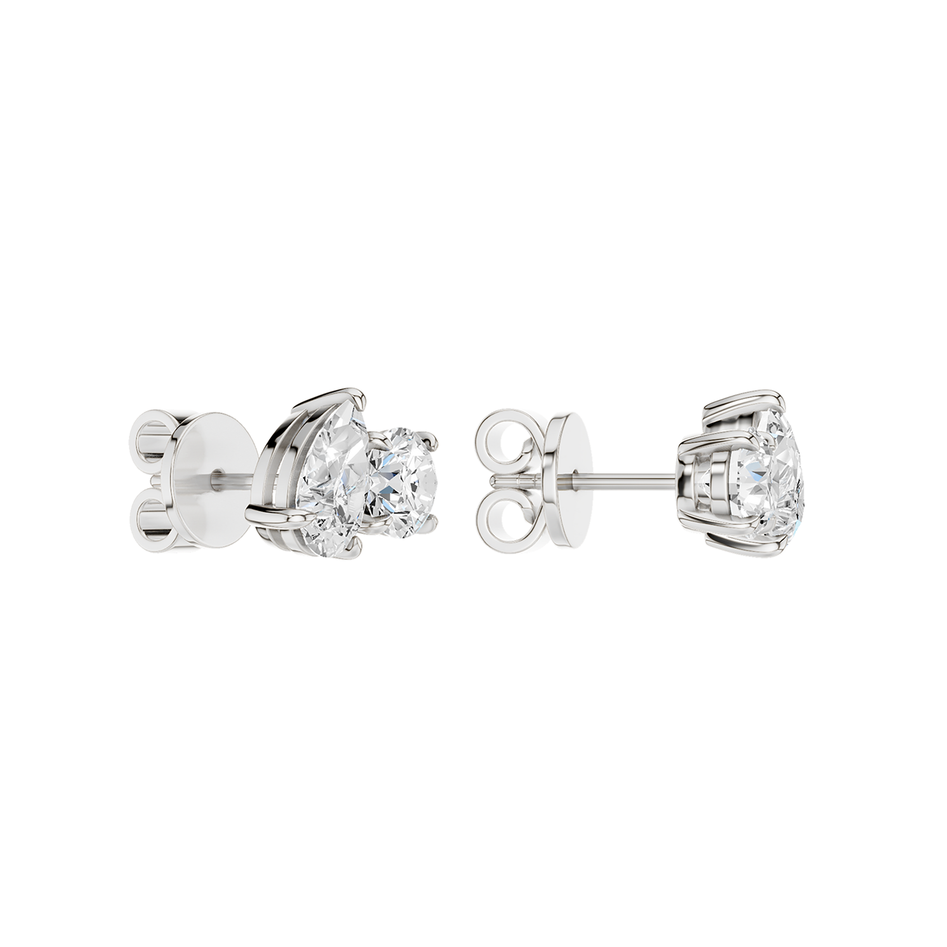 Toi Et Moi Stud Earrings (Round & Pear)