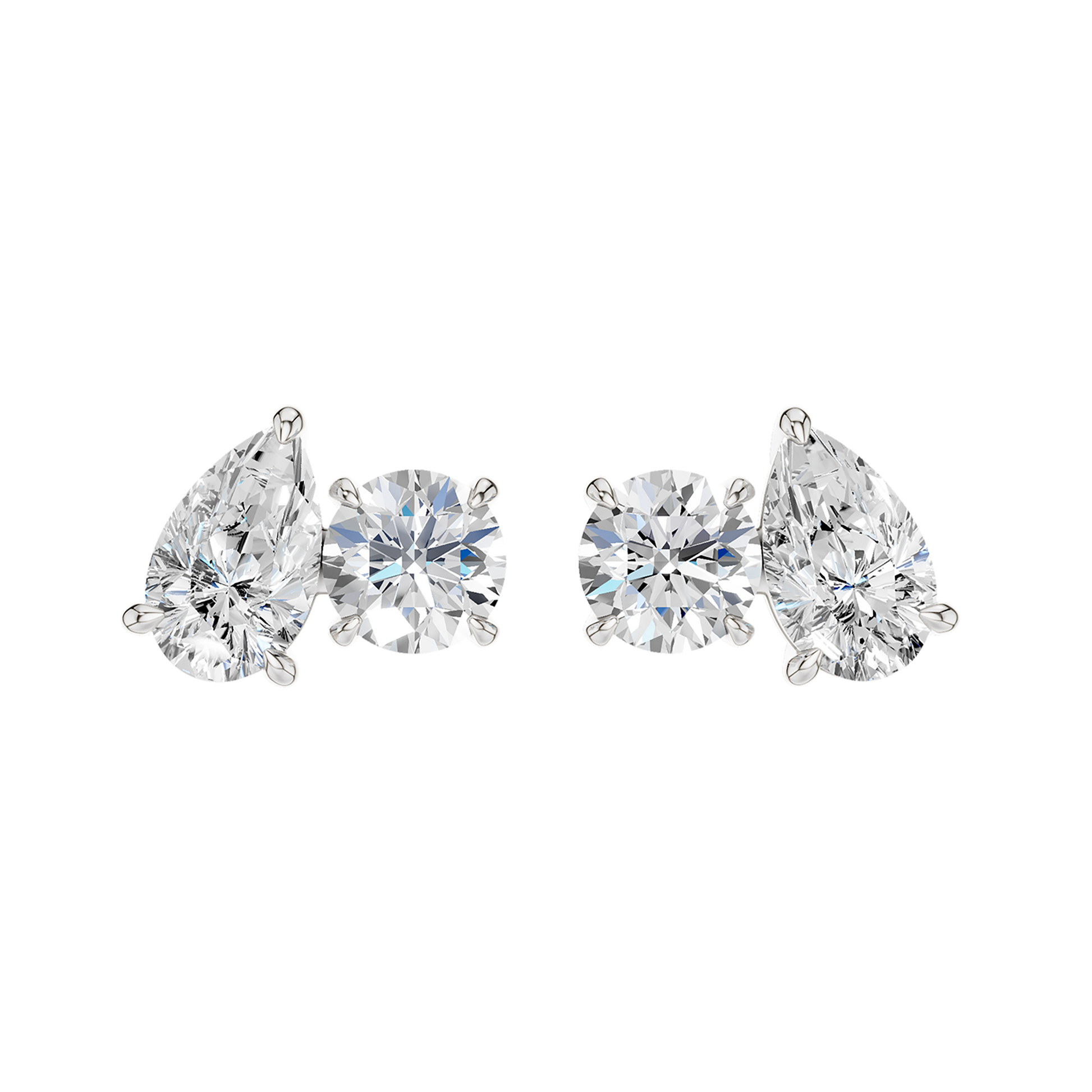 Toi Et Moi Stud Earrings (Round & Pear)